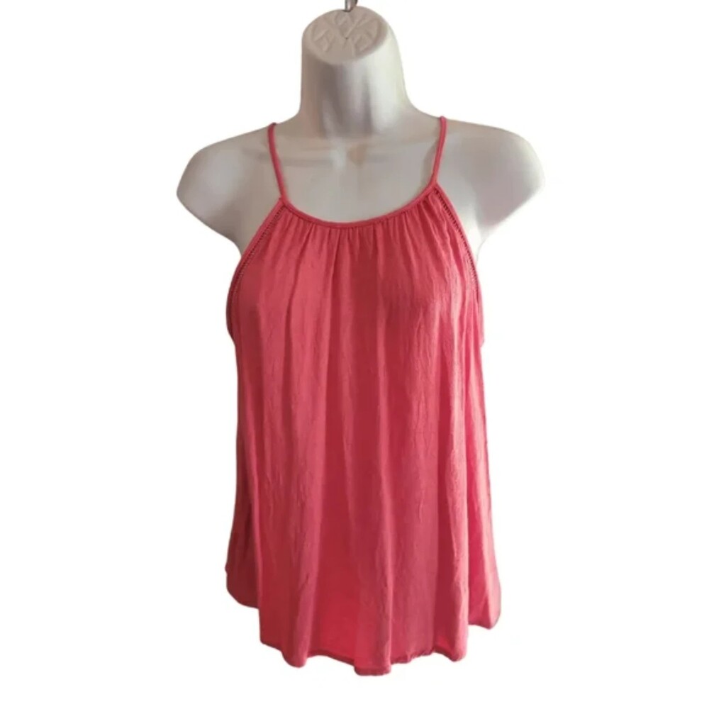 Hippie Rose Coral/Pink Spaghetti Strap Tank Top Size Medium